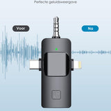 Vesfy Pro Microfoon Draadloos - Geschikt voor iPhone, Android en Camera - Plug & Play - 20 Meter Bereik - 2 Stuks - Microfoon