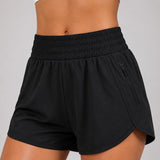 SparkNine Zipease short dames - dubbellaags - met zak - ritssluiting - korte sportbroek - XL - zwart - elastische taille - sneldrogend - functioneel & comfortabel