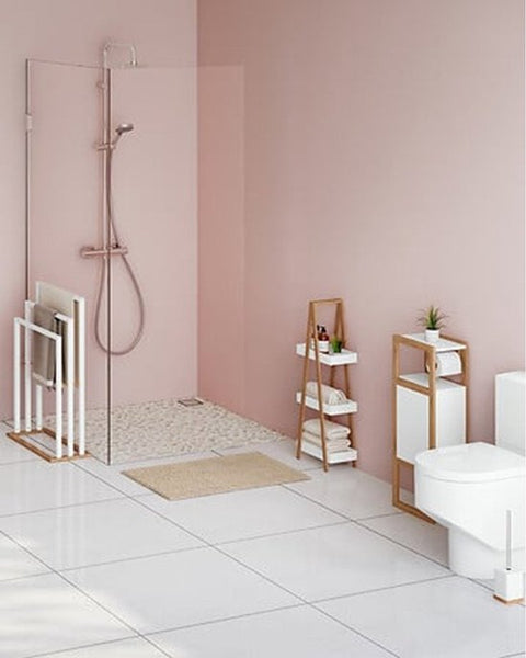 Toiletrolhouder Natureo met Reserverolhouder 33x20x80cm - Wit/Bruin