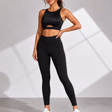SparkNine Flexfit stijlvolle sport-bh dames - elastische top - L - zwart - ademend - stijlvol design - zacht materiaal - uitneembare pads - elastische band