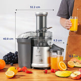 Safecourt Kitchen Sapcentrifuge - Juicer voor Groenten & Fruit - Grote Vulopening - 3 snelheden - 1200 Watt