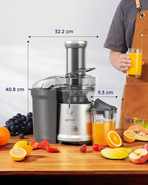 Safecourt Kitchen Sapcentrifuge - Juicer voor Groenten & Fruit - Grote Vulopening - 3 snelheden - 1200 Watt