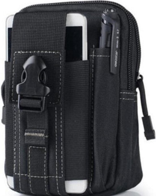 Heuptas Nylon - Schoudertas - Zwart - Veel Opbergruimte - Heuptasje Dames - Heuptasje Heren - Schoudertas Heren Crossbody - Schoudertas Dames Crossbody