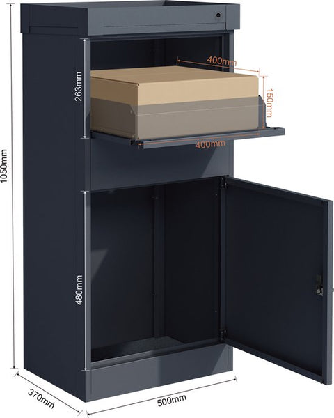 4gardenz® Pakketbrievenbus XL - Staande - Pakketbox - Antraciet