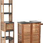 Badkamermeubel-set Acacia - combinatieset Wastafelonderkast met Kolomkast