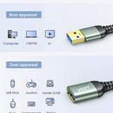Vesfy USB verlengkabel 3.0 Snelheid tot 5Gbps - meter - USB 3.0 USB 3.0