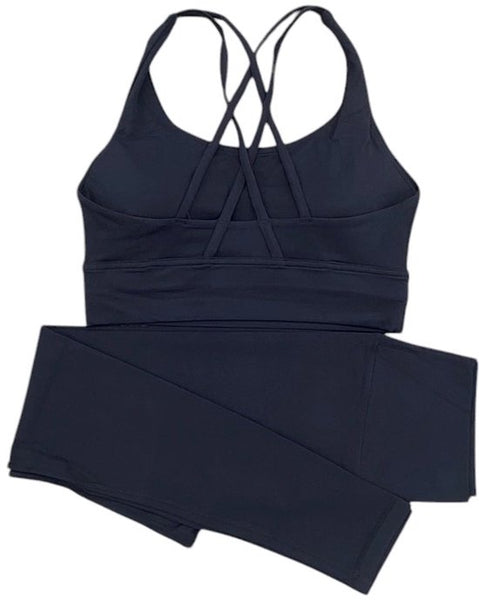 SparkNine Elevate Sportset - tweedelig - L - zwart - high-impact ondersteuning - hoge taille - cross back - compressie - hoge taille - sportkledingset