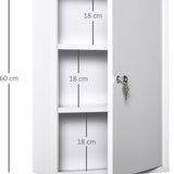 4goodz Medicijnkastje EHBO-kastje met slot RVS 18x40x60 cm - Wit