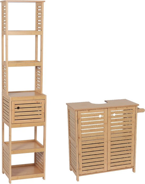 Set Badkamermeubel Trinidad Wastafelonderkast + Kolomkast MDF