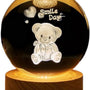 DMG Supply 3D Kristallen Bol Lamp - USB Oplaadbaar - LED Lamp - Nachtlamp - Tafellamp - Bureaulamp