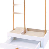 Sieradenhouder met Lade - Goudkleurig - Oorbellenrekje - Display - Hout en Metaal - Oorbellenhouder - Oorbellenrekje