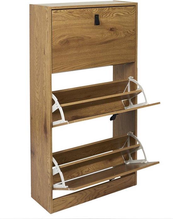 4goodz schoenenkast 3 lades 60x24x118 - voor 18 paar