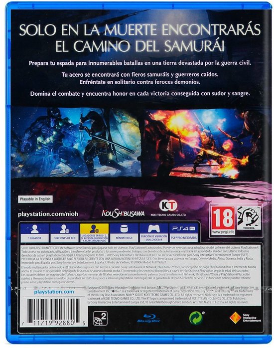 PlayStation 4 Video Game Sony Nioh, PS Hits