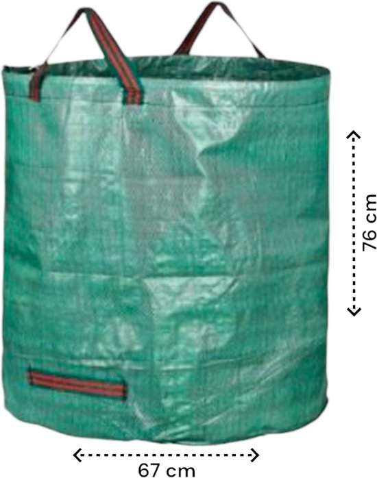 Tuinafvalzak - Set van 2 - Groen - 2x 272 liter - 77 x 67 cm - Tuinafvalemmer - Tuinafvalzakken opvouwbaar - Tuinzak