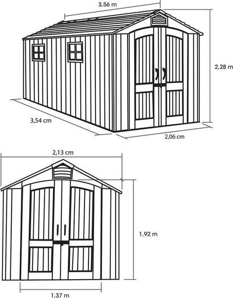 Lifetime - LG60311 - Tuinhuis - Tuinschuur - 204 x 228 x 344 cm