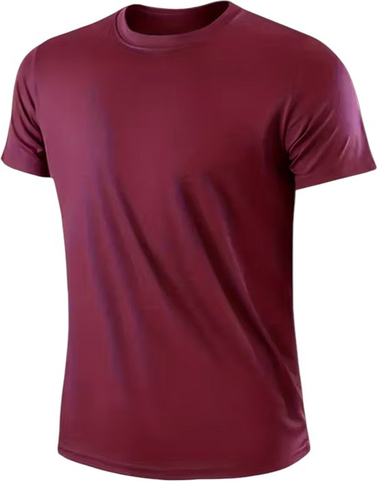 SparkNine Stormcore heren sport t-shirt - sneldrogend & ademend - fitness shirt - XS - rood - korte mauwen - training, rennen, casual dragen