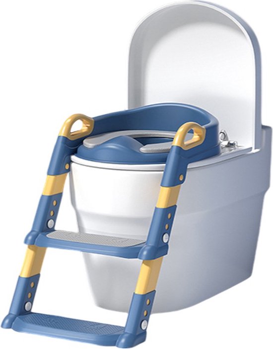 WC Verkleiner met Trapje - Potje voor Peuter - Toilettrainer met Opstapje - Blauw - Inklapbaar