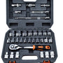 Doppenset met Ratelsleutel – Professionele 1-4” & 1-2” Doppen – Inclusief Verlengstukken en Opbergkoffer – Voor Auto, Motor & Kluswerk