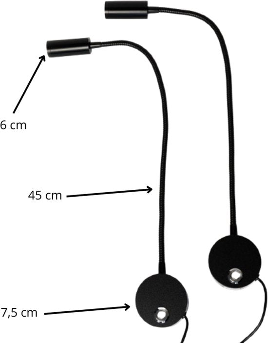 DMG Supply Bed Leeslampjes - Set van 2 - Mat Zwart - Dimbaar - Leeslamp - Wandlamp - Hoofdbord