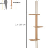 4goodz Krabpaal Plafondhoog 228-260 cm Verstelbaar Klimboom voor Katten