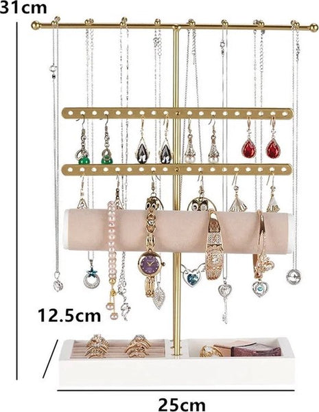 NovaWare - Juwelenhouder - Organizer - Sieradenhouder - Sieradenrekje - Oorbellenrekje - Goud
