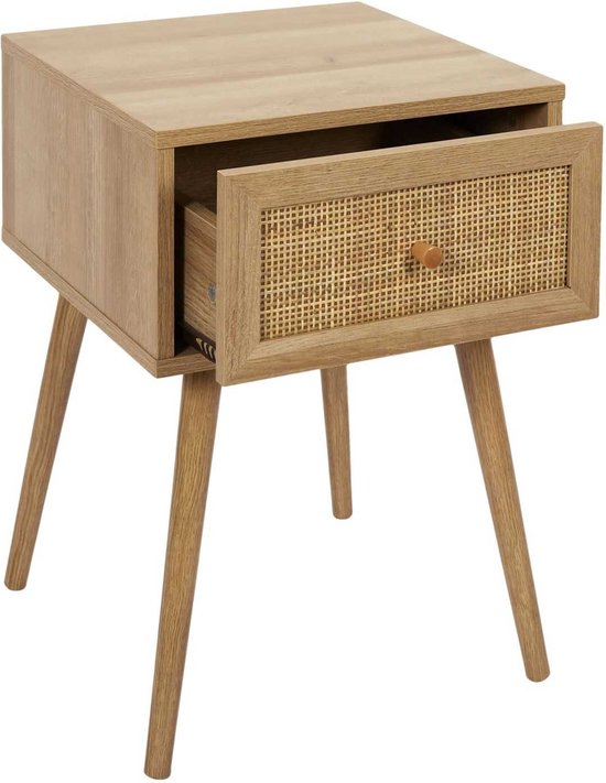4goodz Nachtkastje Bali Bohemian met lade 39x39x55 cm - Bruin