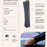 Manduka eKO SuperLite Reis Yoga Mat Leaf Green - Groen – 180x61 cm – Slechts 1,5 mm Dik en weegt 1 KG - Ultralicht, Ultradun & Biologisch Afbreekbare Reis yogamat – Superieure Grip & Duurzaam Natuurlijk Rubber – Ideaal voor Onderweg