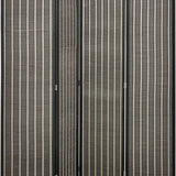 Kamerverdeler, Opvouwbaar, Grenenhout/Bamboe, 180 x 180 cm, Bruin/Zwart