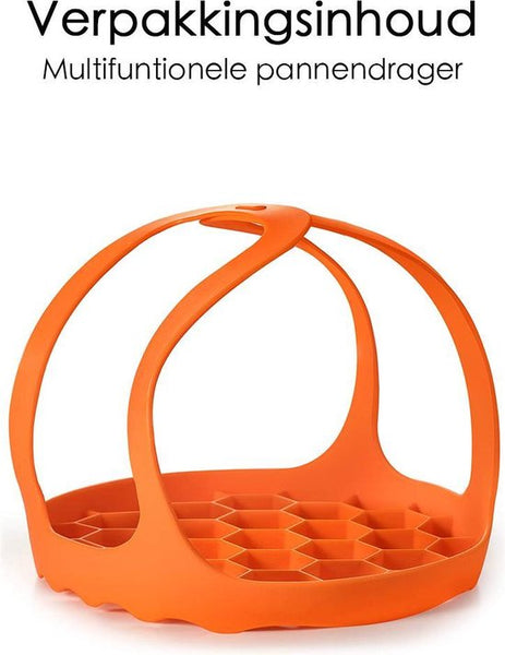 Pannenlappen - Ø 20 cm - Onderzetter - Pannenhouder - Lichtgewicht - Siliconen - Oranje - Onderzetter - Pannentiller - Pannenlap