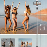 Vesfy 3-in-1 Selfiestick met Statief & LED Verlichting - Bluetooth - 114cm - Voor iPhone & Android