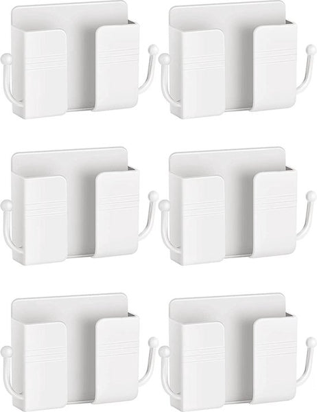 Afstandsbediening Houder - 6 Stuks - Wit - AB Houder- Houder voor Afstandsbediening voor aan de Muur - Remote Controll Holder