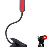 Roodlicht Leeslampje - Stimuleert Melatonine en Bioritme voor Betere Slaap - Klemlamp voor in Bed - Leeslampje voor Boek - Rood Licht Lamp