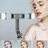 3-in-1 Tripod & Selfie Stick met LED Verlichting - 114 cm Uitschuifbaar - Bluetooth Afstandsbediening - Voor iPhone & Android - Statief Telefoon