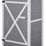 Gelakt Houten Tuinkast Berging 182cm - Grijs