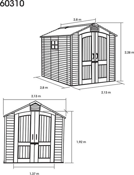 Lifetime - LG60310 - Tuinhuis - Tuinschuur - 204 x 227 x 285 cm