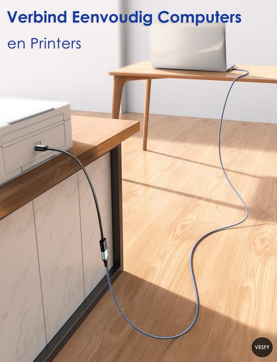 Vesfy USB verlengkabel 3.0 Snelheid tot 5Gbps - meter - USB 3.0 USB 3.0