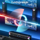 Vesfy 2-in-1 Soundbar & PC Speakers - Bluetooth 5.3 - RGB Verlichting - HiFi Stereo - Geschikt voor PC, Laptop & Monitor - Gaming & Muziek