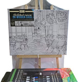 Nassau Fine Art - Leren Schilderen - Schilder Set - Volwassenen - Kinderen - Hobby - Inclusief Verf - Inclusief Kwasten - Canvas Bedrukt - Schildersezel - Moederdag - Vaderdag - Hobby - Professional - Verjaardag