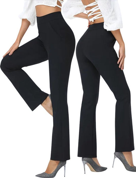 SparkNine Everyday flare broek - met uitlopende pijpen - PETITE - M - zwart - met handige zakken - rekbaar & ademend