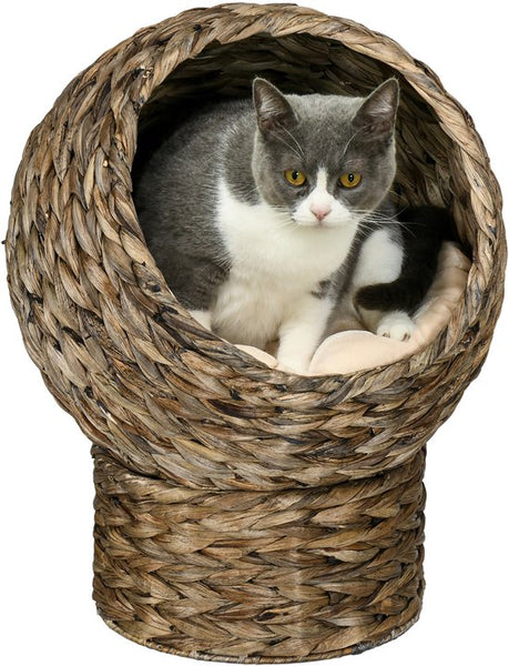 Rotan Kattenmand - Gezellig Kattenholletje met Kussen - 42x33x52cm