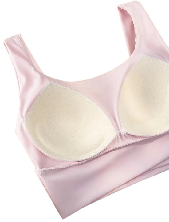 SparkNine Flexaura sport BH - stijlvolle sportbeha - ingebouwde pads - S - roze - high support ondersteuning - cross design