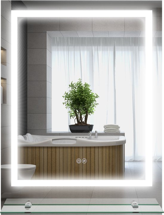Badkamerspiegel 50x70 cm met Verlichting en Planchet