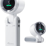 Mini Ventilator Turbo - Handventilator Oplaadbaar met 5 Standen - Draagbare Ventilator - Festival Waaier - Mini Fan - Wit
