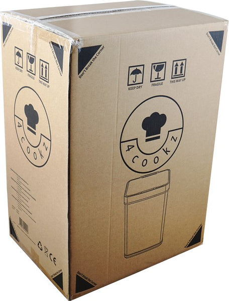 4cookz® Sensorprullenbak 60 liter - RVS Prullenbak