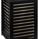Zwarte Bamboe wasmand 65 Ltr met deksel en waszak 40x40x58 cm - Zwart