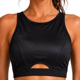 SparkNine Flexfit stijlvolle sport-bh dames - elastische top - L - zwart - ademend - stijlvol design - zacht materiaal - uitneembare pads - elastische band