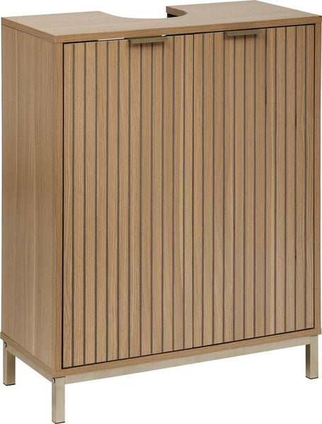 Wastafelonderkast Tasso - Wastafelmeubel Paneel dessin 28x60x80 cm - Bruin