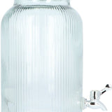 4goodz Glazen Sapkan Geribbeld glas - Limonadetap met kraan - 4 ltr