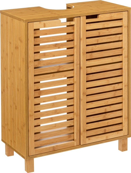 Sicela Wastafelonderkast met Uitsparing - 28x60x80 cm - Wastafelmeubel Bamboe