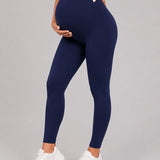 SparkNine Bellyflex zwangerschap legging - S - blauw - hoge taille - rekbaar - maternity - geribbelde tailleband - stijlvol & ademend